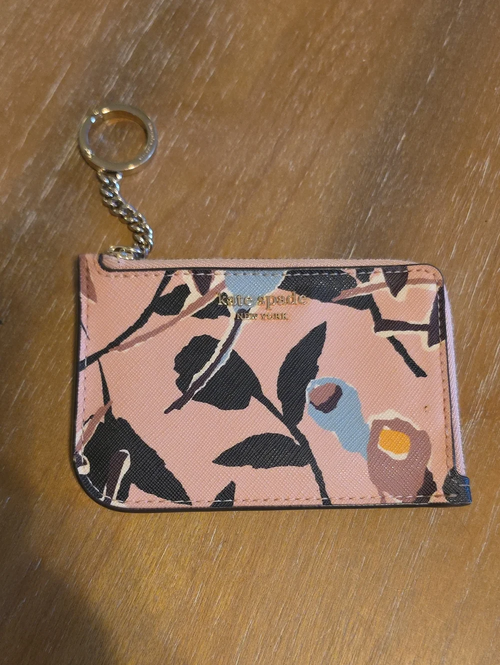 kate spade Pink Floral Card Case with Key Ring